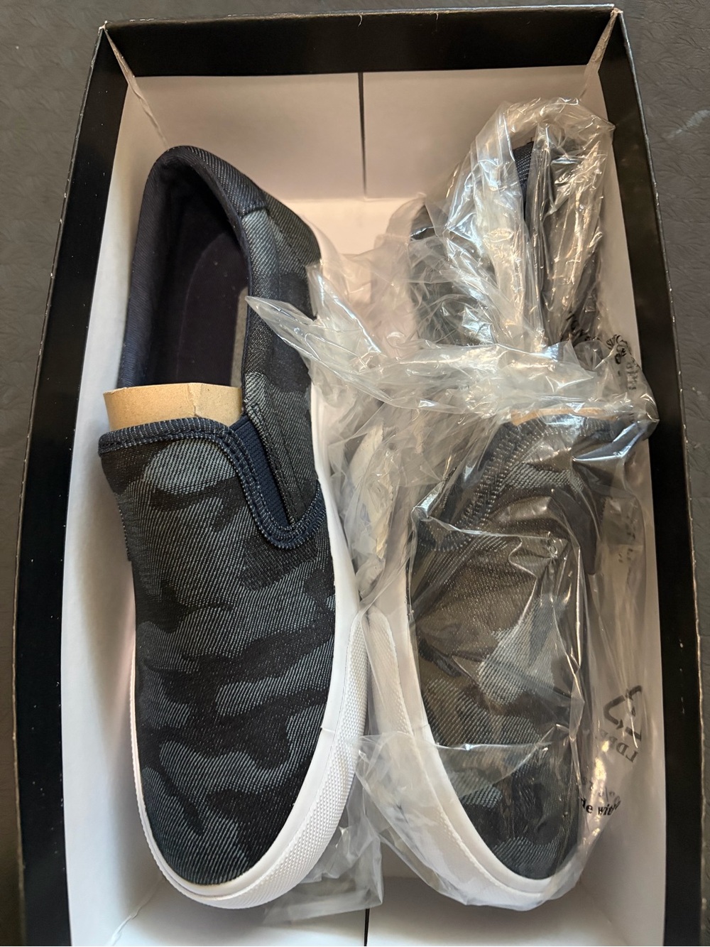 Nine West Women's Slip-On Camo Sneakers - Black/Gray